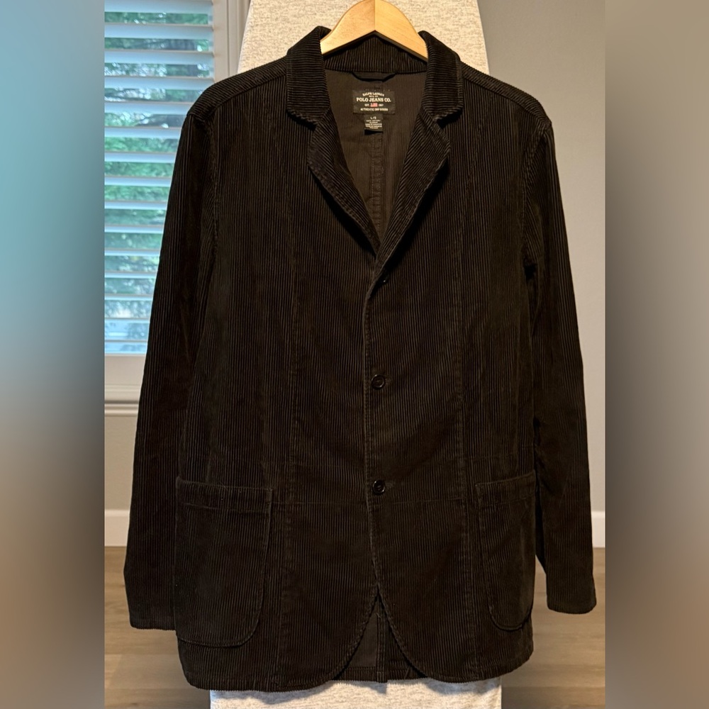 Polo Jeans Co. Ralph Lauren Men’s Corduroy Blazer Y2K Vintage Brown Size L EUC